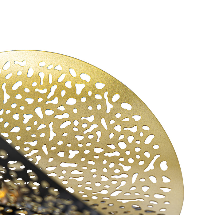 QAZQA Oosterse hanglamp zwart met goud 28 cm - Japke