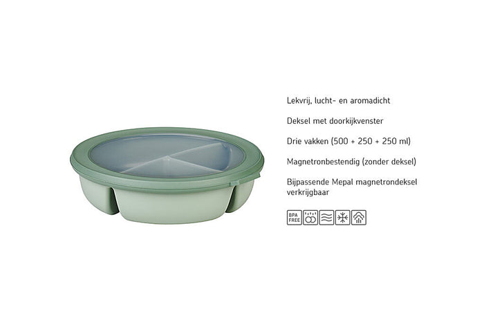 Bento bowl Cirqula (250+250+500 ml) - Vivid mauve