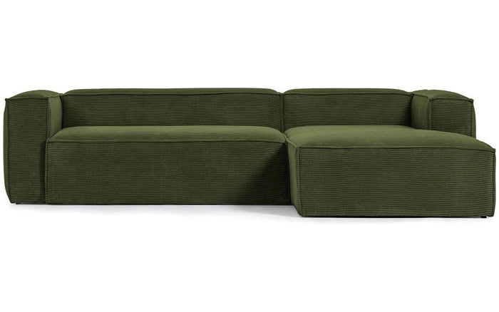 Kave Home Blok Chaise Longue Rechts - Donkergroen - Rib