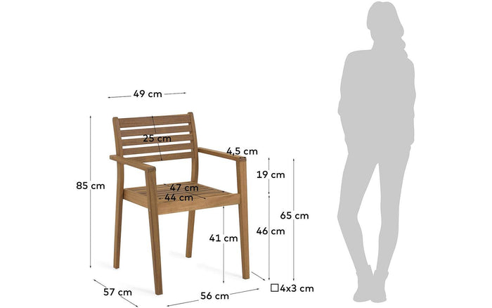 Kave Home - Hanzel massief 100% FSC acacia tuinstoel