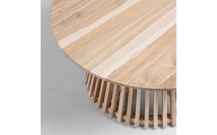Kave Home Jeanette Salontafel - Ø 80 cm - Massief Teakhout - Naturel