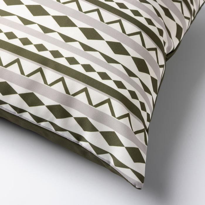 Dutch Decor Buitenkussen 45x45 cm - MAURO - outdoor - groen & wit