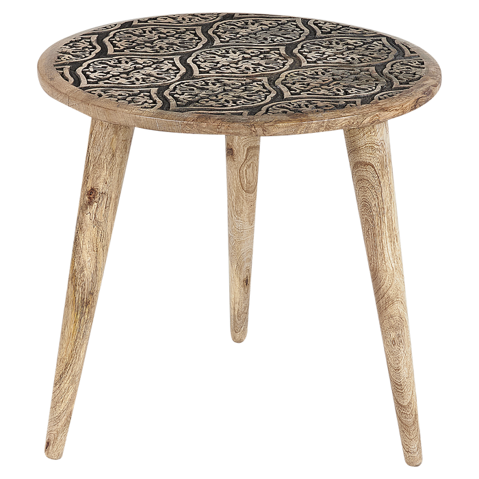 Beliani-SHARMA-Bijzettafel set van 2-Lichte houtkleur-Mangohout