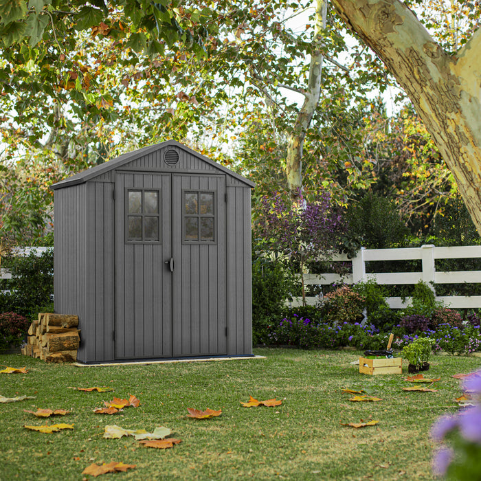 Keter Darwin 64 Tuinhuis met ramen - 190x122x221 cm - Grijs