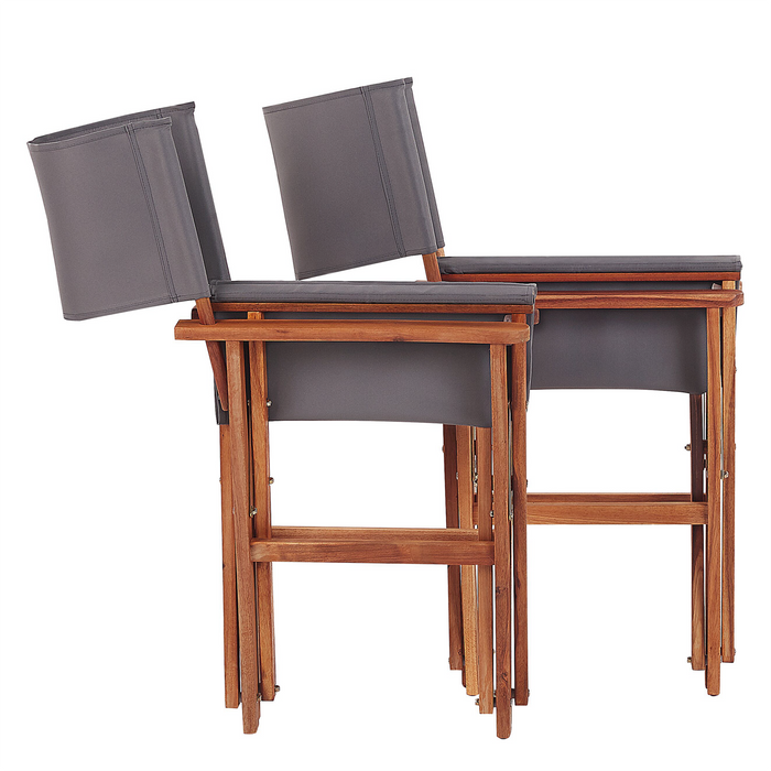 Beliani-CINE -Tuinstoel set van 2-Donkerhout|Groen|Olijven-Polyester