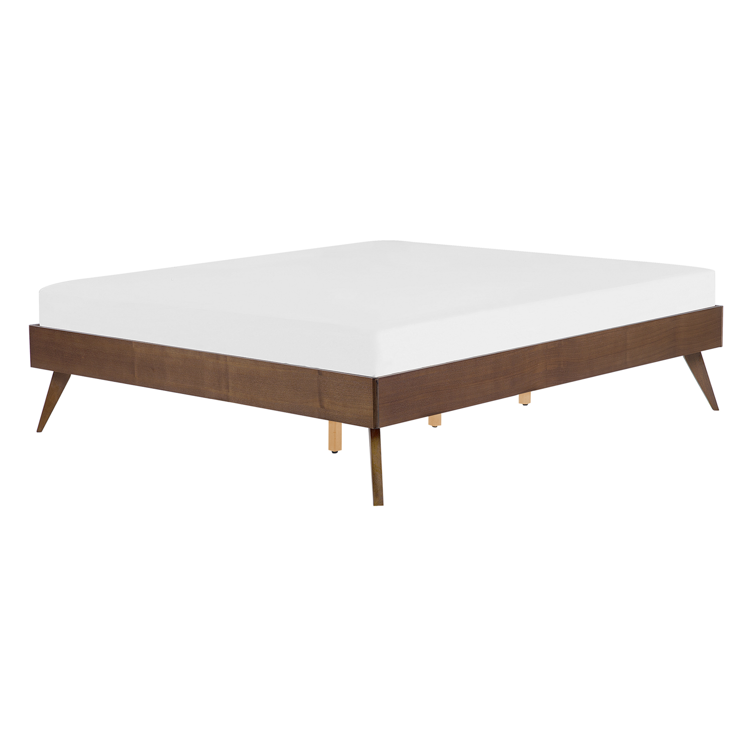 Beliani-BERRIC -Tweepersoonsbed-Donkere houtkleur-140 x 200 cm-MDF