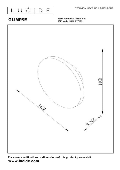 Lucide GLIMPSE Wandlamp - Bruin