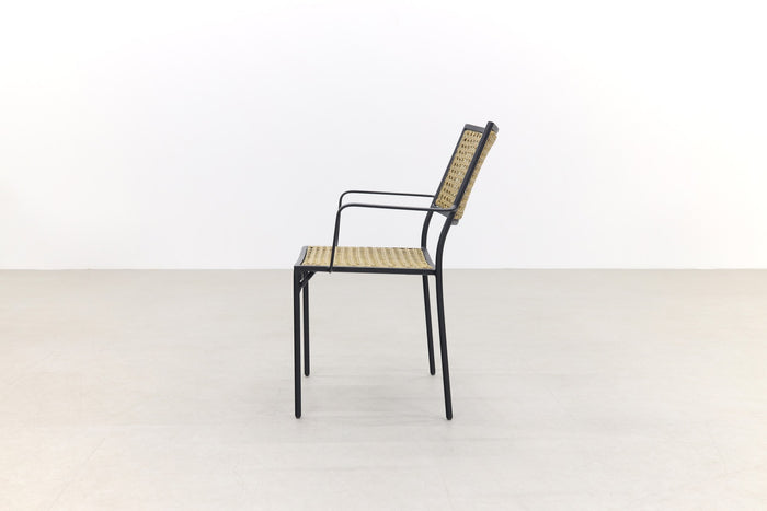 VDG Laura stapelbare tuinstoel - black steel|natural wicker