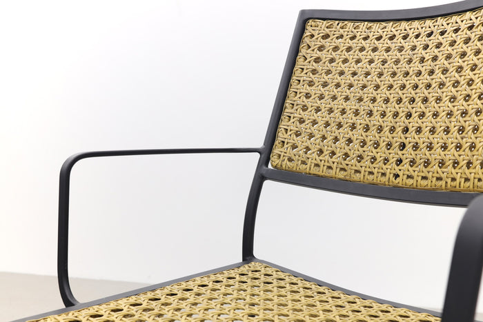 VDG Laura stapelbare tuinstoel - black steel|natural wicker