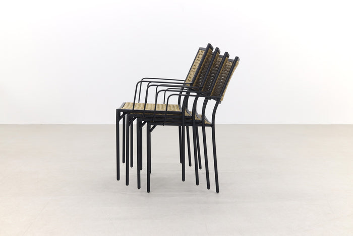 VDG Laura stapelbare tuinstoel - black steel|natural wicker