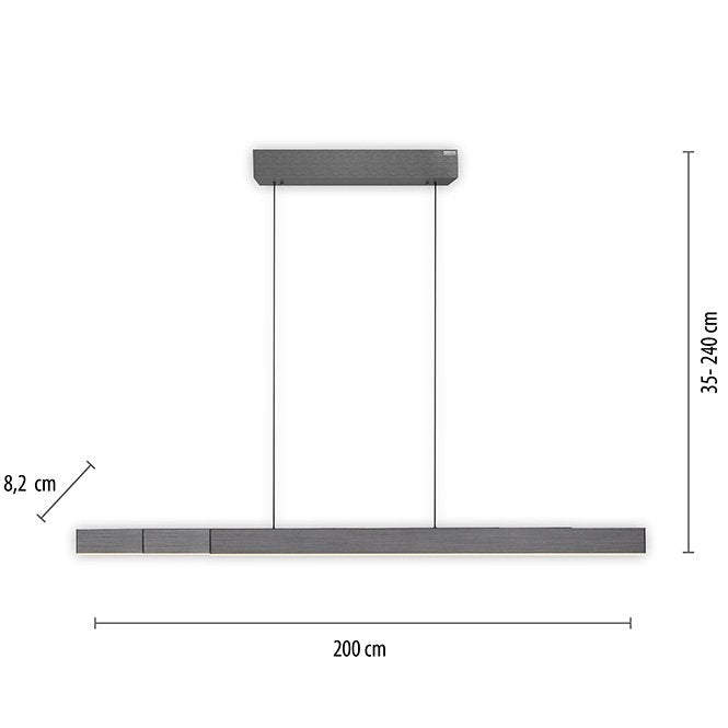 Neuhaus PURE® Hanglamp PURE MOTO-RISE e-Slide & e-Lift Grey LED incl.