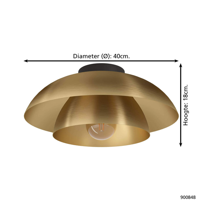 EGLO Cenciara Plafondlamp - E27 - Ø 40 cm - Goud - Staal