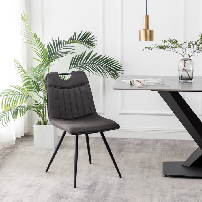 Furnihaus Eetkamerstoel Leon Microvezel Antraciet Set van 4