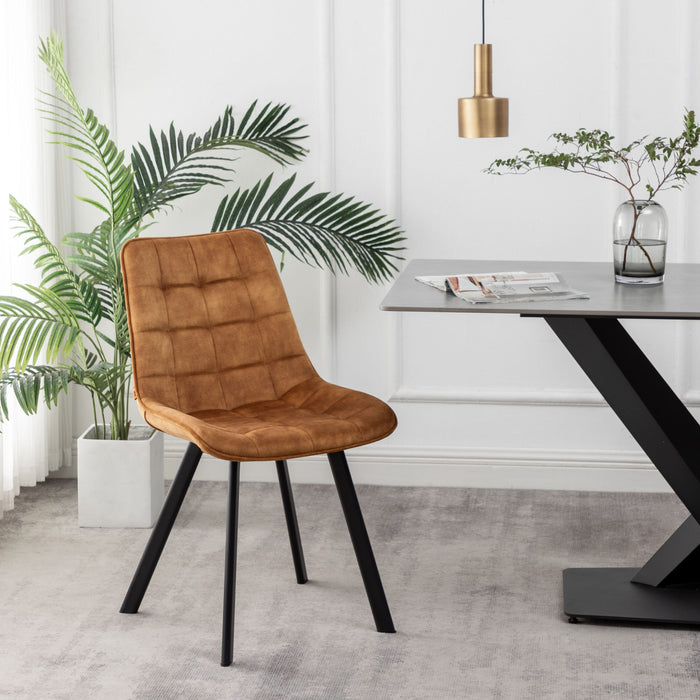 Furnihaus Eetkamerstoel Felix Velvet Geel Set van 2