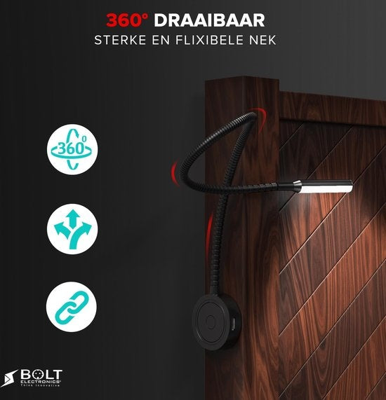 Novio Bed Leeslampjes met Dimfunctie zwart en USB aansluiting