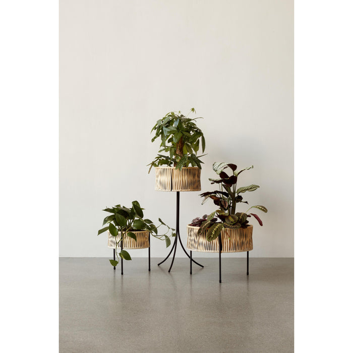 Audo Copenhagen Umanoff plantenbak Ø27 zwart|rattan