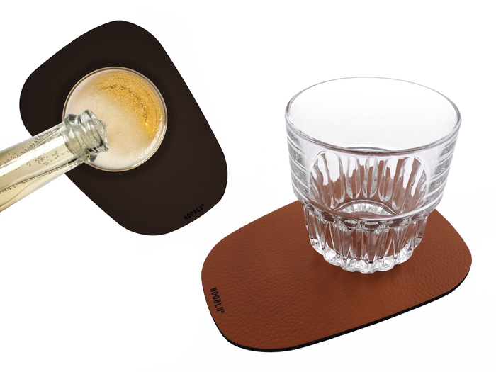 NOOBLU PEBL onderzetters 17 x 13 cm - Clay grey, set van 4