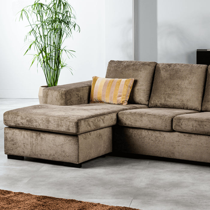 Vurna Soluna 3-zitsbank stof links|rechts bruin