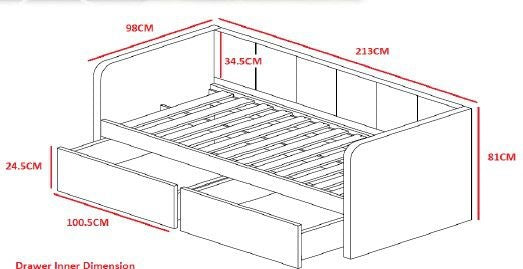 Novio Sita kajuitbed bedbank met laden