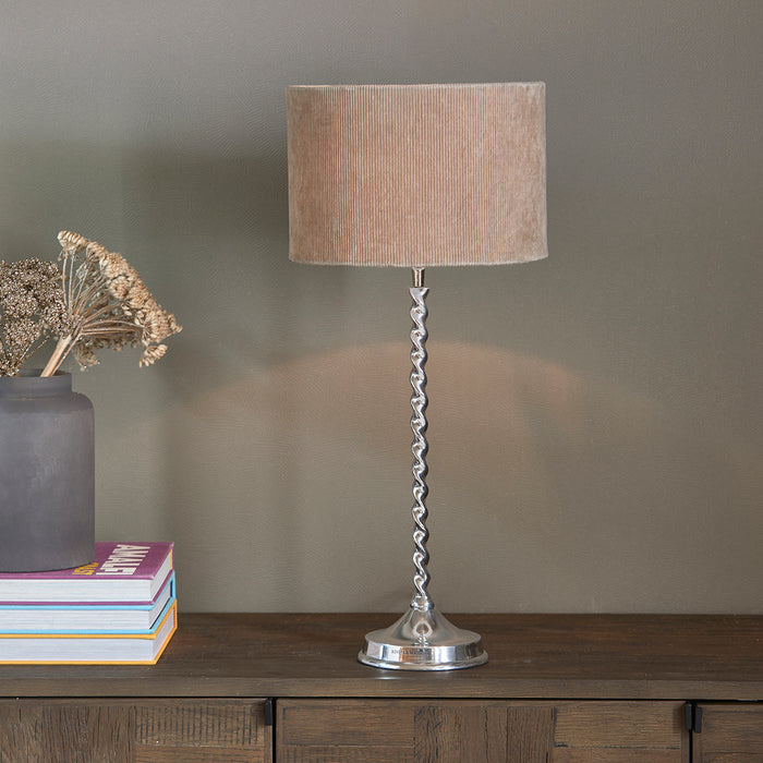 Riviera Maison Lampenkap beige ribbel - Cilinder Corduroy (ØxH) 30x20