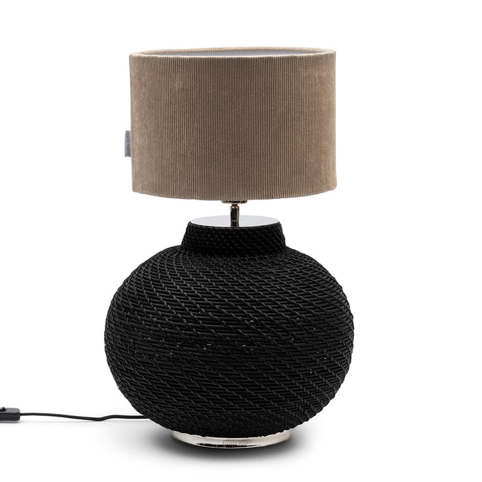 Riviera Maison Lampenkap beige ribbel - Cilinder Corduroy (ØxH) 30x20