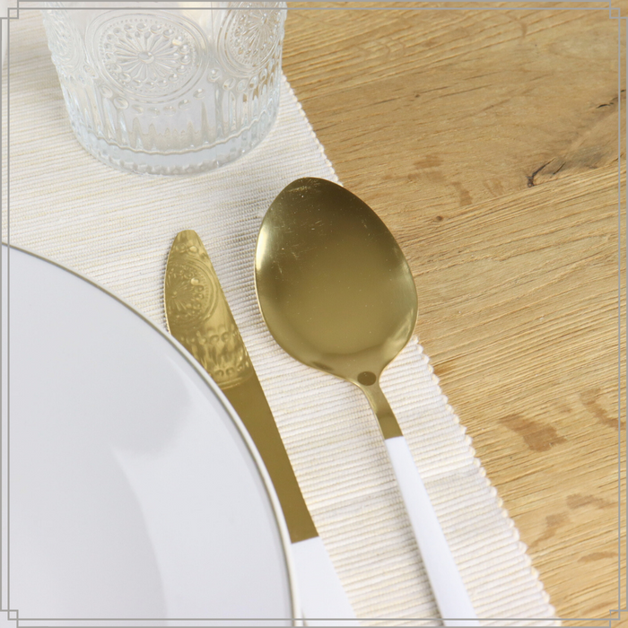 OTIX Bestekset Goud met Wit 8 persoons 32-delig RVS