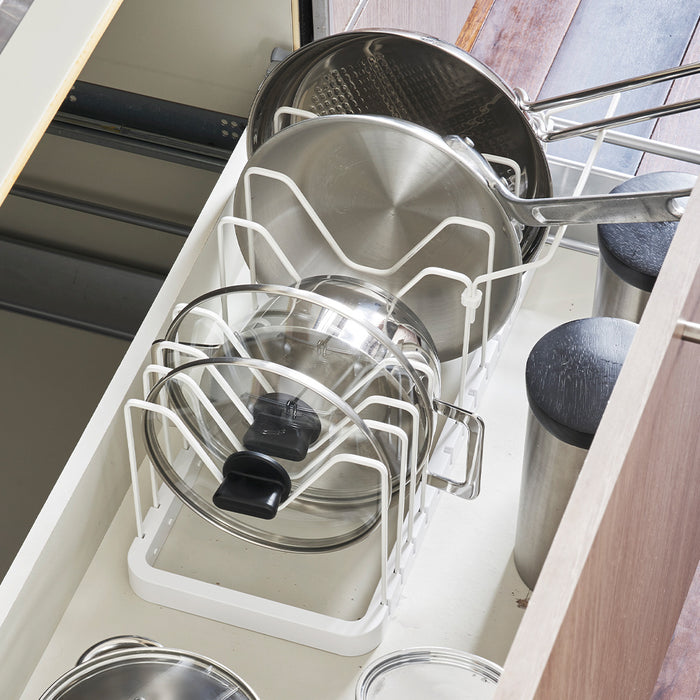 Yamazaki Keukenkast Organiser voor Pannen en Deksels - Tower - Wit
