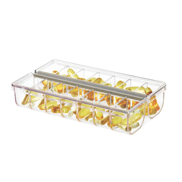 Medicijnendoosje, 16.5 x 9.5 x 3.8 cm, Kunststof, Transparant - iDesig