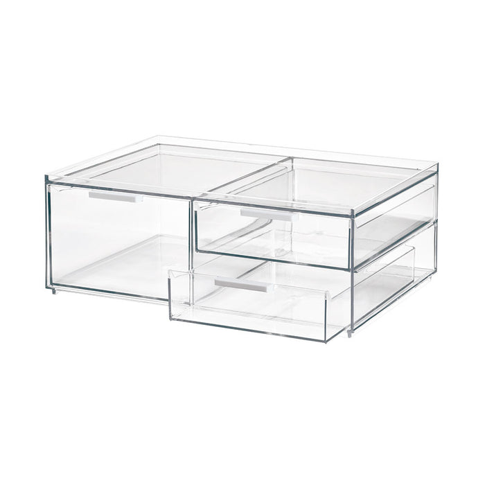 Make-up Organizer, 3 Lades, Breed, 30.5 x 20.3 x 11.4 cm, Transparant