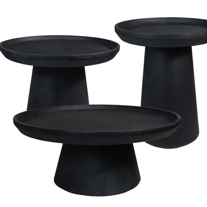 HSM - HSM Collection-Ronde Salontafel Drum-75x75x32-Zwart-Mango