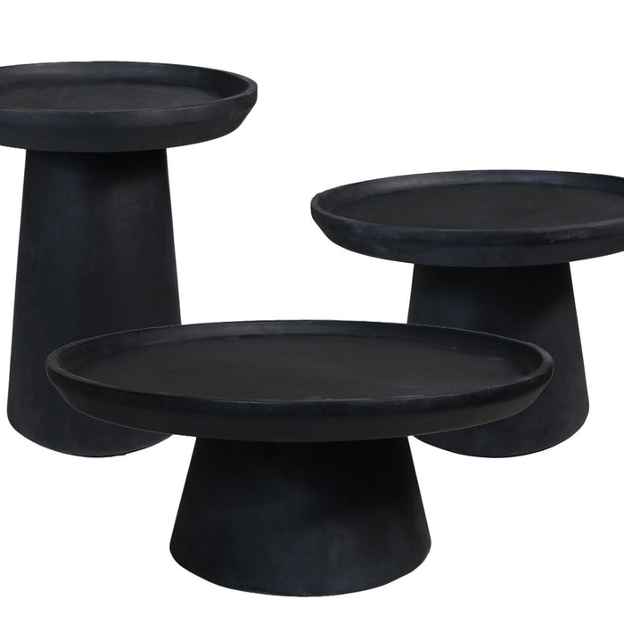 HSM - HSM Collection-Ronde Salontafel Drum-75x75x32-Zwart-Mango