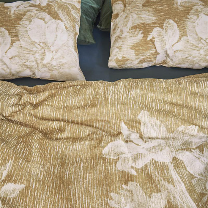 At Home by Beddinghouse Pencil Rain Dekbedovertrek 200 x 200/220 cm - Oker