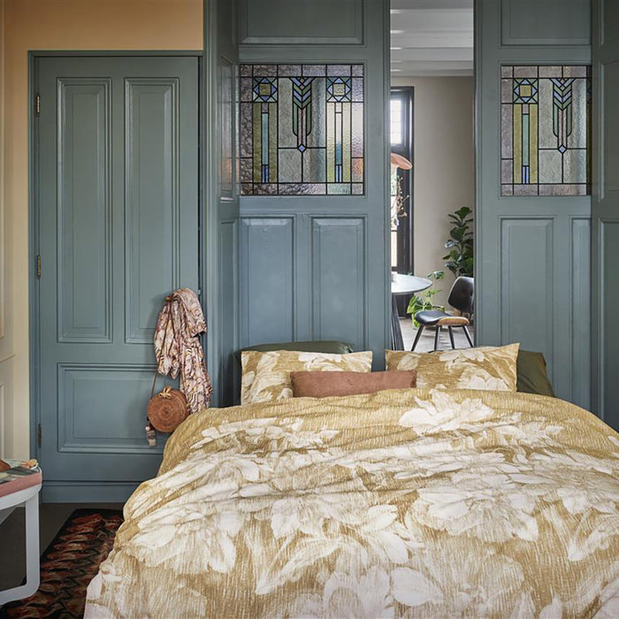 At Home by Beddinghouse Pencil Rain Dekbedovertrek 200 x 200/220 cm - Oker