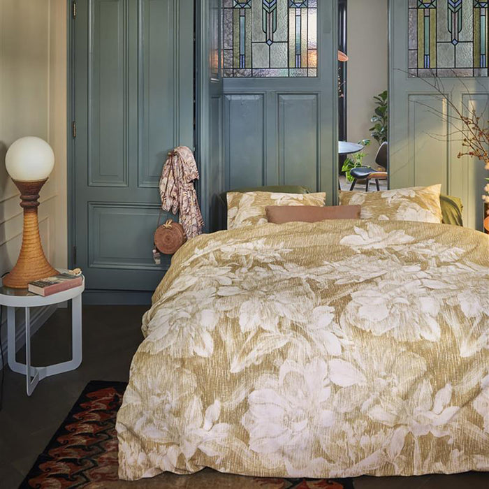 At Home by Beddinghouse Pencil Rain Dekbedovertrek 240 x 200/220 cm - Oker