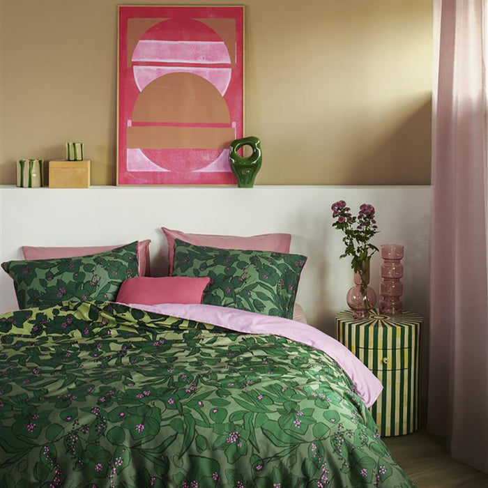 Oilily Sketchy Flower Dekbedovertrek 200 x 200/220 cm - Groen