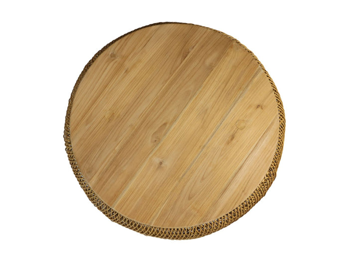 HSM - HSM Collection-Ronde Salontafel -80x80x36-Naturel-Rotan|Teak