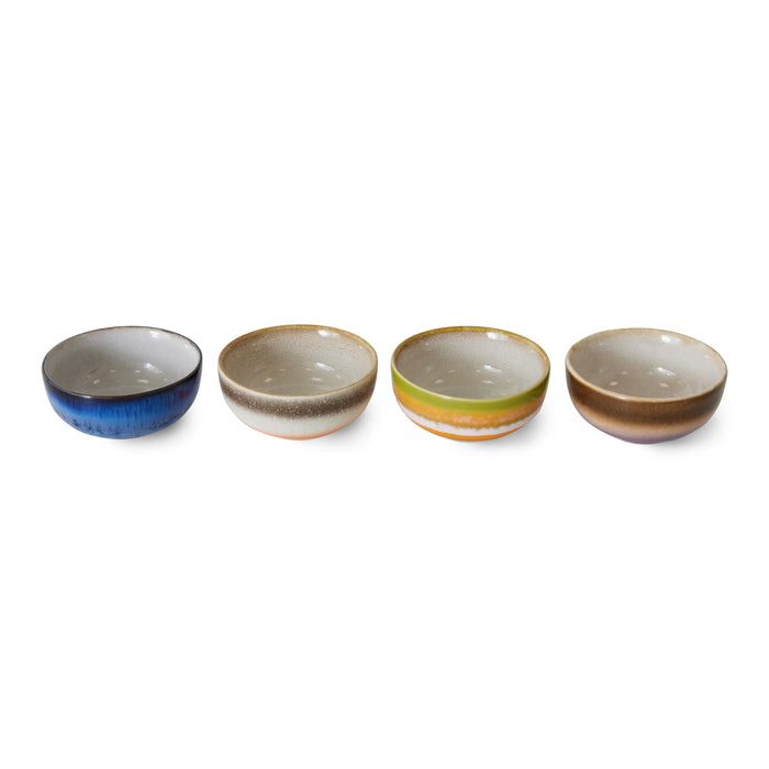 HKliving 70's Ceramics Kommetjes Ø 8,3 cm - Set van 4 - Sierra