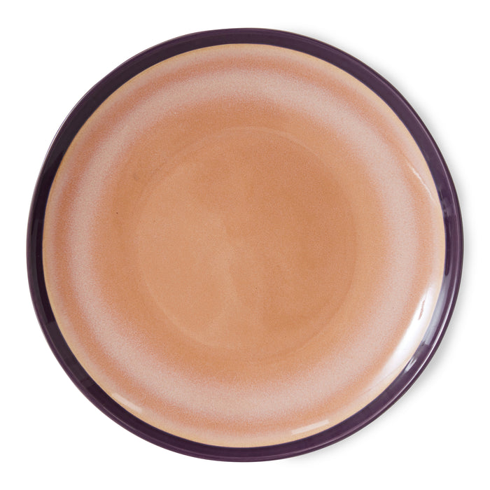 HKliving 70's Ceramics Dinerbord Ø 27,5 cm - Set van 2 - Bedrock