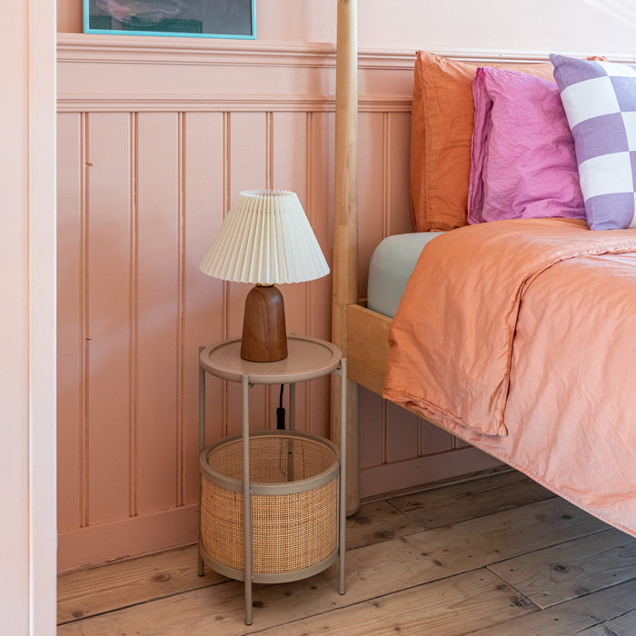 Kave Home - Benicarlo tafellamp in hout met een natuurlijke, beige