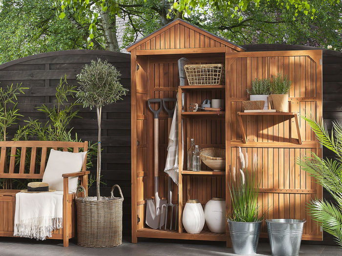 Beliani - SAVOCA - Tuinkast - Bruin - Acaciahout