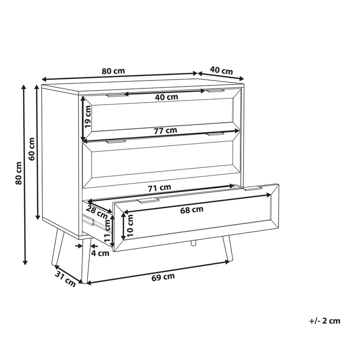 Beliani - OPOCO - Commode - Zwart - Rotan