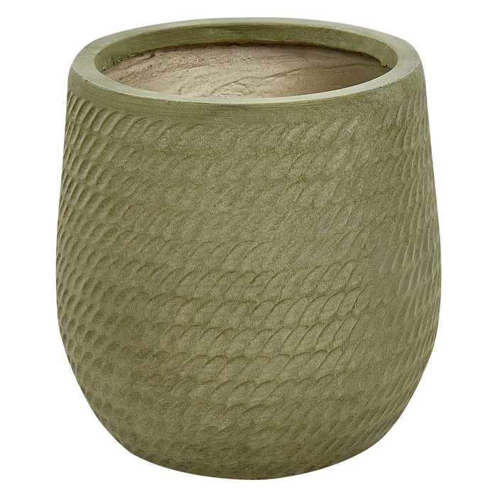 Beliani - LIVADIA - Bloempot - Groen - 27 cm - Vezelklei