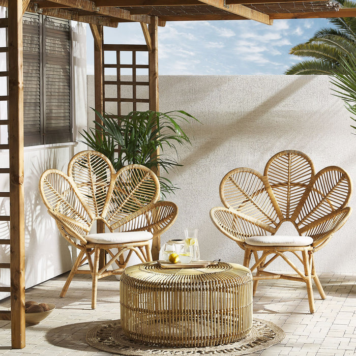 Beliani - FLORENTINE | LIMNI - Bistroset voor 2 - Natuurlijk - Rotan