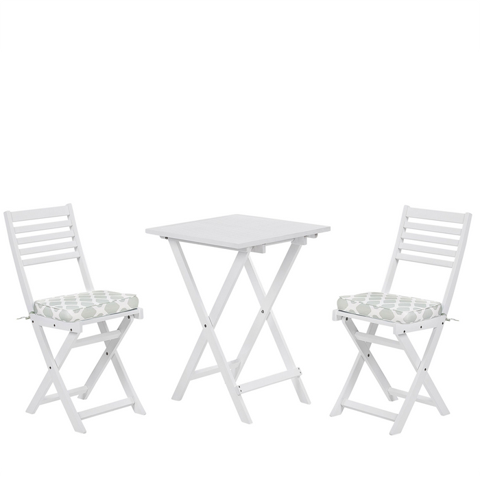 Beliani - FIJI - Bistroset voor 2 - Wit |Mintgroen - Acaciahout