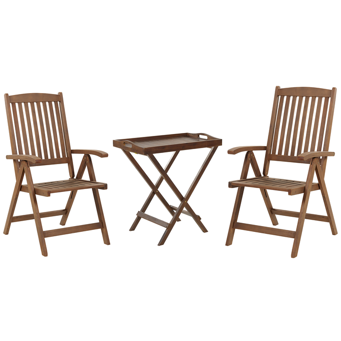 Beliani - AMANTEA - Bistroset voor 2 - Donkere houtkleur - Acaciahout
