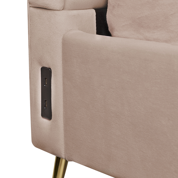 Beliani - MIRIBEL - Tweepersoonsbed - Taupe - 140x200 - Fluweel