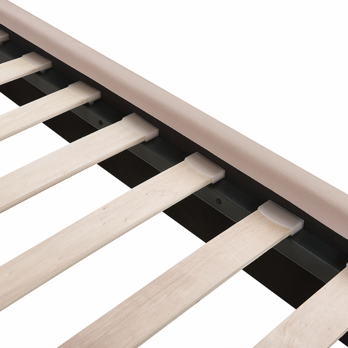 Beliani - MIRIBEL - Tweepersoonsbed - Taupe - 140x200 - Fluweel