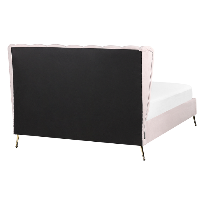 Beliani - MIRIBEL - Tweepersoonsbed - Roze - 140x200 - Fluweel