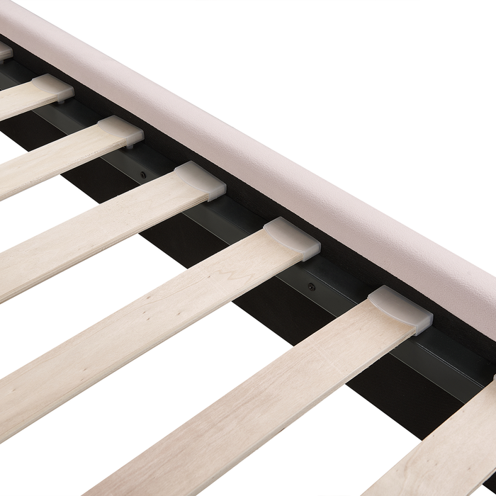 Beliani - MIRIBEL - Tweepersoonsbed - Roze - 140x200 - Fluweel