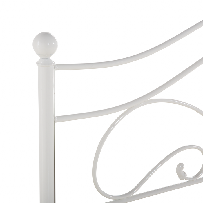 Beliani - LYRA - Tweepersoonsbed - Wit - 140 x 200 cm - Metaal